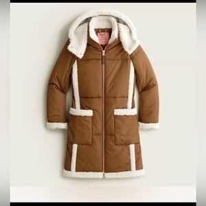 J. Crew Snowday puffer Sherpa jacket